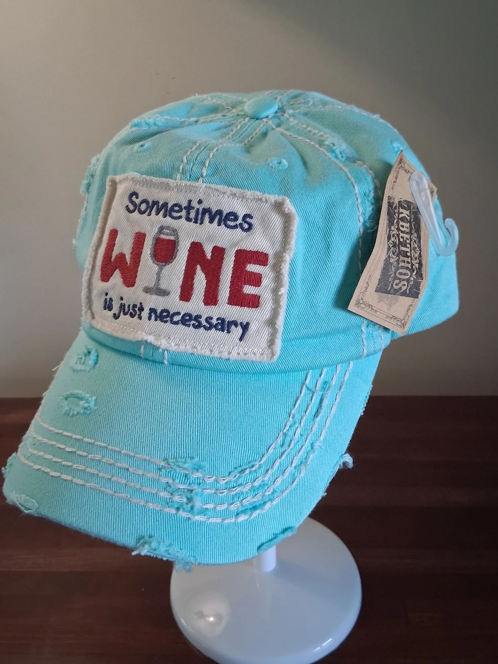 KBETHOS Turquoise Distressed Baseball Cap 